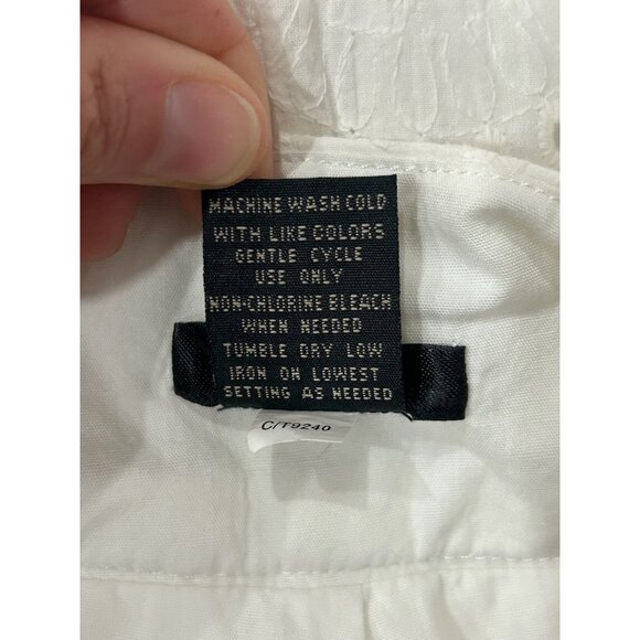 Nue Options White Eyelet A Line Cotton Short Cottagecore Skirt SZ 4 Petite - Picture 6 of 8